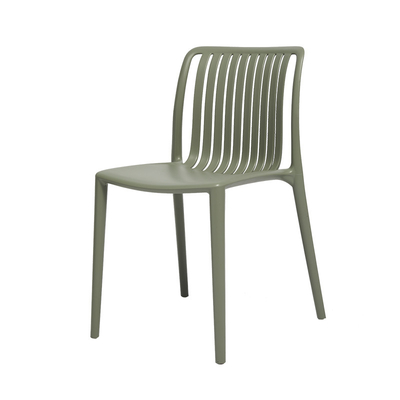 Modern Olive PP Plastic Dining Chair with L-Shape Design