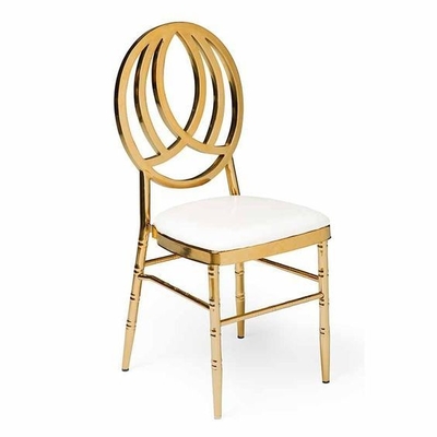 Gold Chiavari Banquet Chair with White Cushion - Hotel Furniture