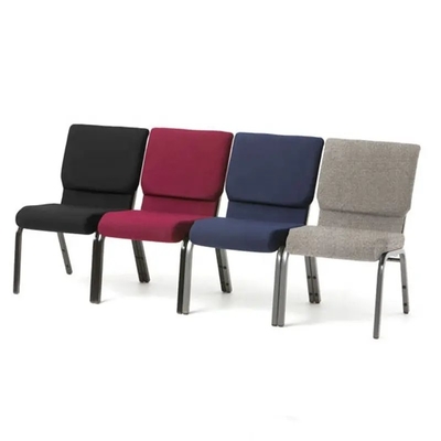 Stackable Metal Frame Church Chairs with High-Density Foam Cushion