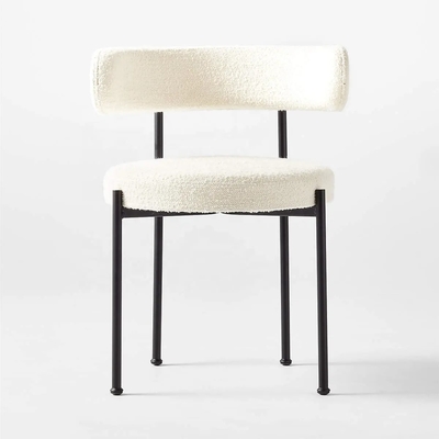 Adjustable Fabric Upholstered Dining Chair with Metal Legs