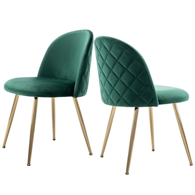 Modern Velvet Upholstered Dining Chair with Metal Legs
