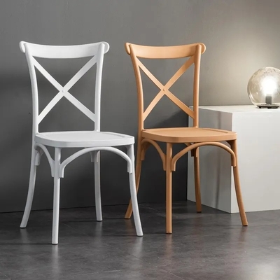 Modern PP Plastic Dining Chair X Cross Back Stackable Custom Colors
