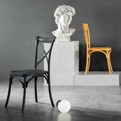 Modern PP Plastic Dining Chair X Cross Back Stackable Custom Colors