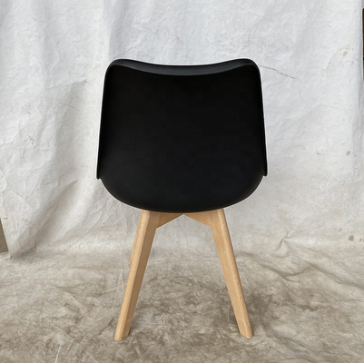 Modern Plastic Dining Chair with Beech Wood Legs