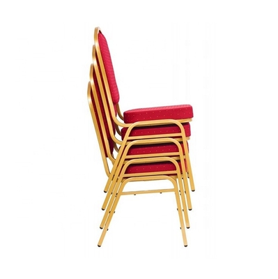 Red Fabric Banquet Chair Stackable Hotel Restaurant Seating