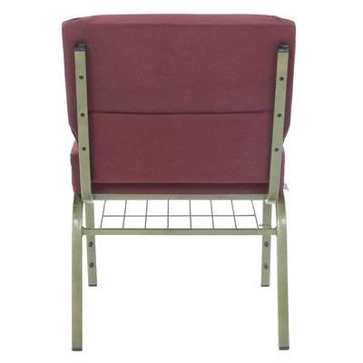 Stackable Navy Blue Fabric Church Chairs with Metal Legs