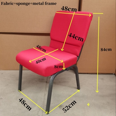 Fabric Stacking Church Chairs with Lumbar Support H88xW47xL55cm