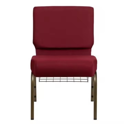 Navy Blue Fabric Stacking Church Chairs with Iron Frame