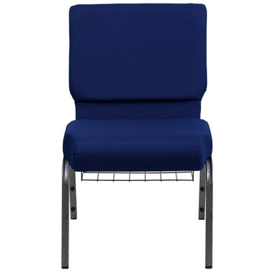Stackable Red Fabric Church Chairs with Iron Frame
