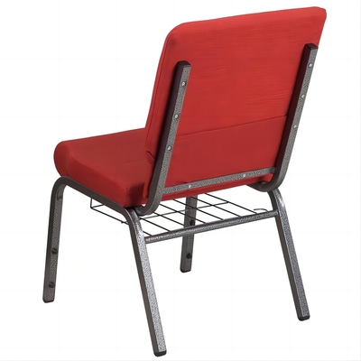 Stackable Metal Church Chairs with Sponge Padding for Auditoriums