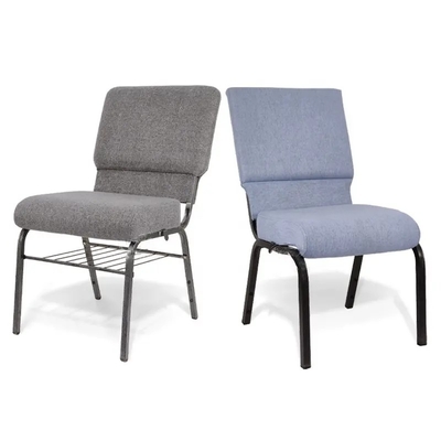 Stackable Metal Frame Church Chairs with High-Density Foam Cushion
