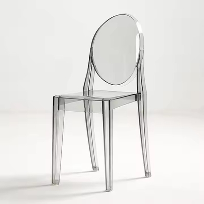 Clear Acrylic Chiavari Chair Armless Round Back PP Plastic