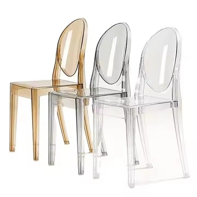 Clear Acrylic Chiavari Chair Armless Round Back PP Plastic
