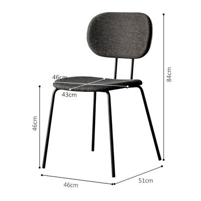 Silla de comedor moderna apilable de terciopelo y cuero con patas de metal