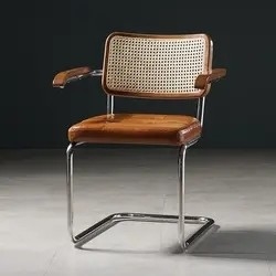 Op maat gemaakte rotan eetkamerstoelen met roestvrijstalen frame