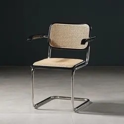 Op maat gemaakte rotan eetkamerstoelen met roestvrijstalen frame
