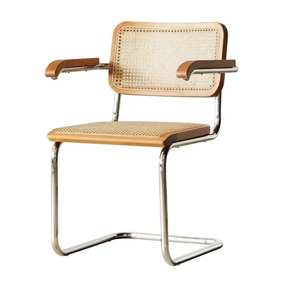Op maat gemaakte rotan eetkamerstoelen met roestvrijstalen frame
