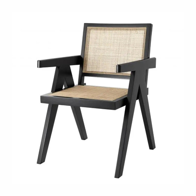 Modern Solid Wood Rattan Dining Chair for Kitchen and Hotel