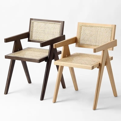 Modern Solid Wood Rattan Dining Chair for Kitchen and Hotel