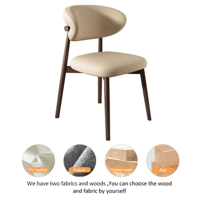Modern PU Leather Wooden Dining Chair for Coffee Shop
