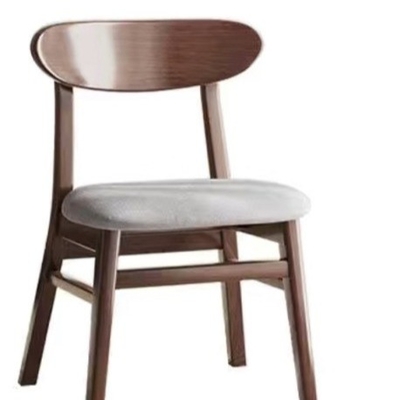 Solid Oak Wood Dining Chair with PU Cushion 83x48x45cm