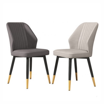 Modern Grey Synthetic Leather Dining Chair for Cafe Restaurant