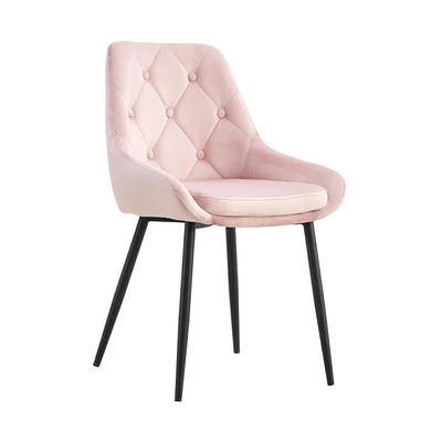 Modern Blue Velvet Dining Chair with Metal Legs