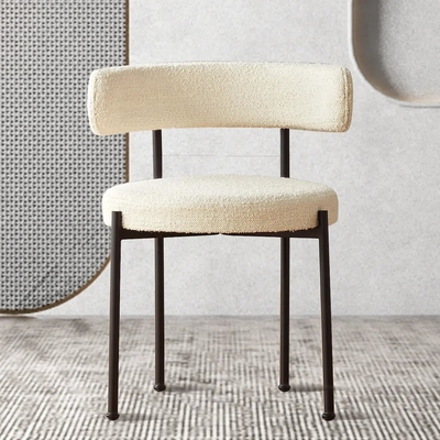 Adjustable Fabric Upholstered Dining Chair with Metal Legs