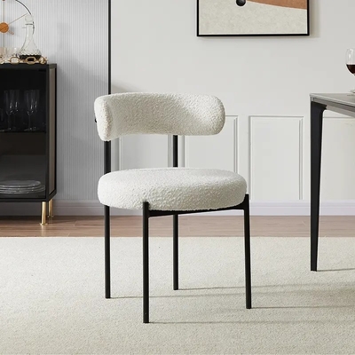 Adjustable Fabric Upholstered Dining Chair with Metal Legs