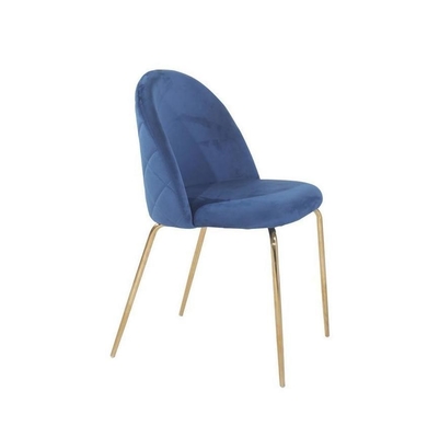 Modern Velvet Upholstered Dining Chair with Metal Legs