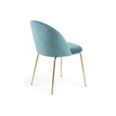 Modern Velvet Upholstered Dining Chair with Metal Legs