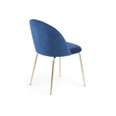 Modern Velvet Upholstered Dining Chair with Metal Legs