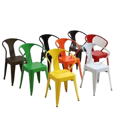 Adjustable Metal Dining Chairs Modern Stackable Design