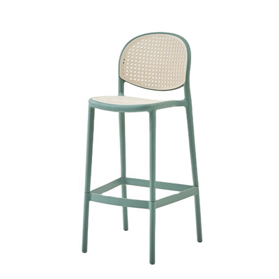 Modern PP Plastic Rattan Bar Stool Custom Color Commercial Furniture