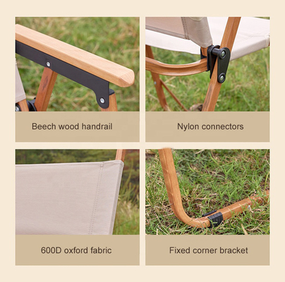 Jinyang Portable Folding Camping Chair with Armrest - 600D Oxford
